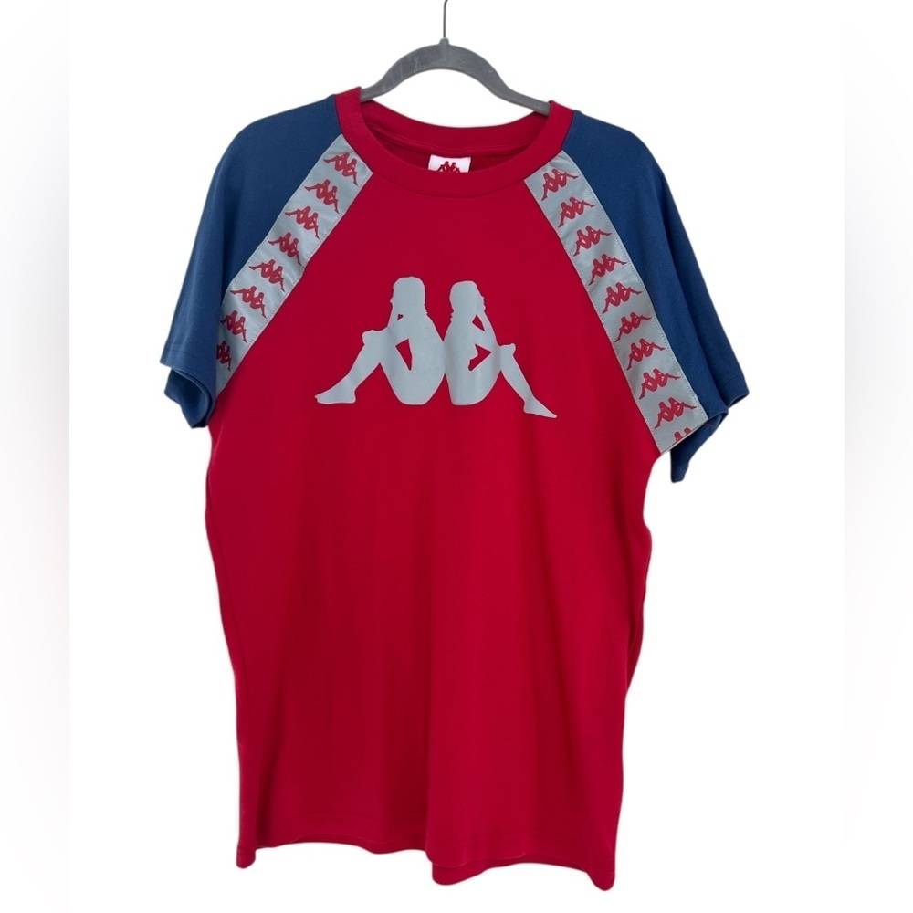 KAPPA BANDA ANGOT REFLECTIVE T-SHIRT RED & BLUE